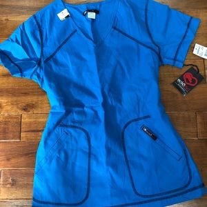 Small blue scrub top